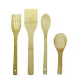 Conjunto Utensilios de Cozinha com Suporte em Bambu 5 Peças - Ela Decora