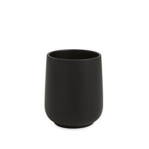 Copo em Cimento Porta Escova Cachepot Preto 10,5cm - Ela Decora