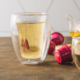 Copo para Chá Parede Dupla em Vidro Borossilicato Transparente 260ml - Ela Decora
