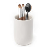 Copo Porta Escova de Dentes Junip Cerâmica Branco - Ela Decora