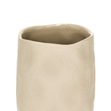 Copo Vaso Decorativo em Cerâmica Bege 12cm - Ela Decora
