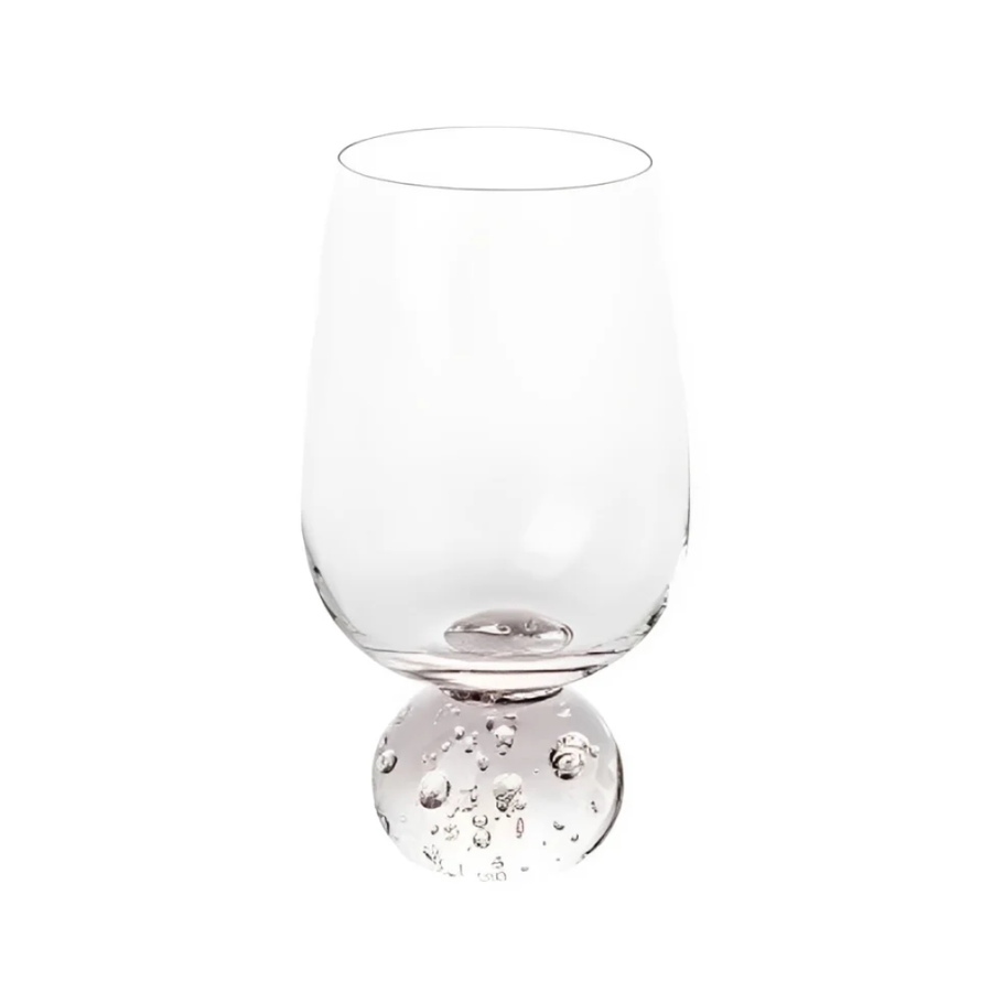 Taça transparente com base esfera 540ml detalhe do pé esférico