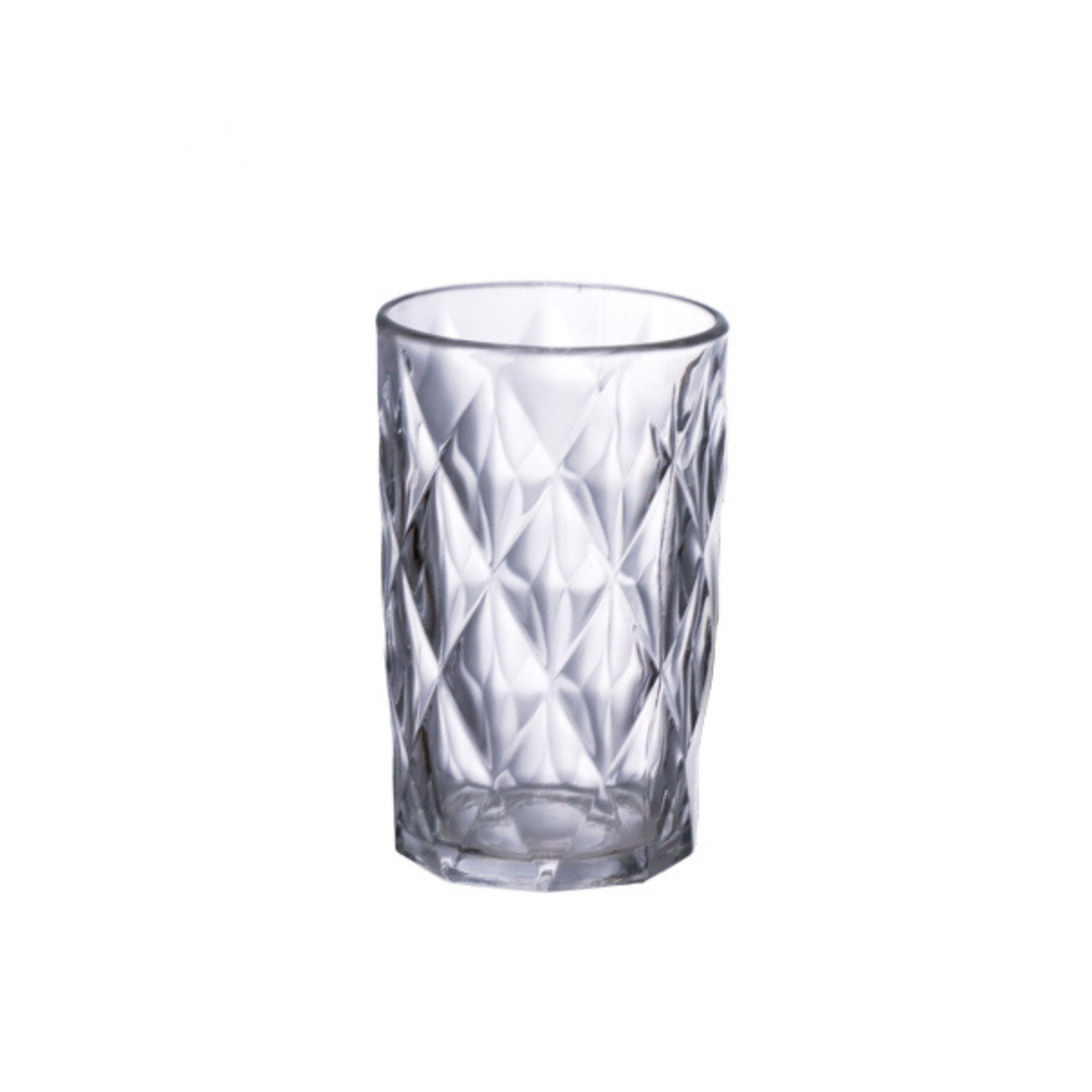 Copo alto Diamond 340ml detalhe do padrão em losango tridimensional