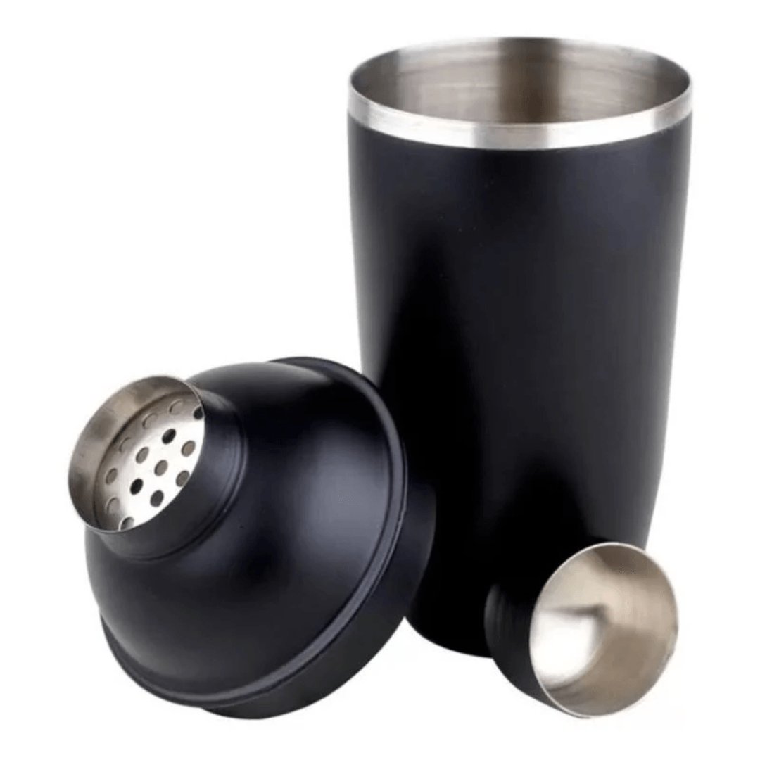 Coqueteleira Aço Inox Fiesta Preta 500ml - Ela Decora