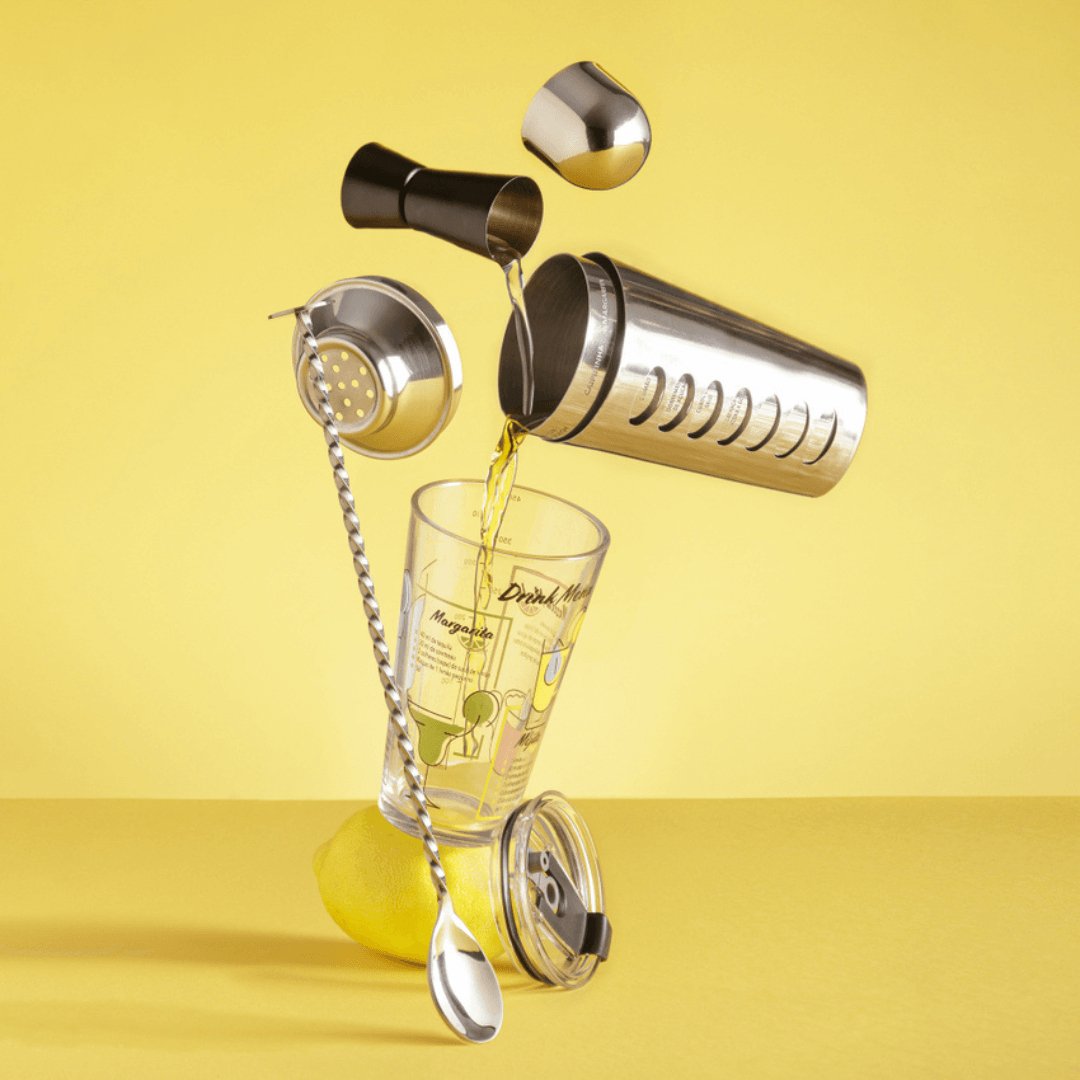 Coqueteleira de Aço Inox com Receitas 650ml - Ela Decora