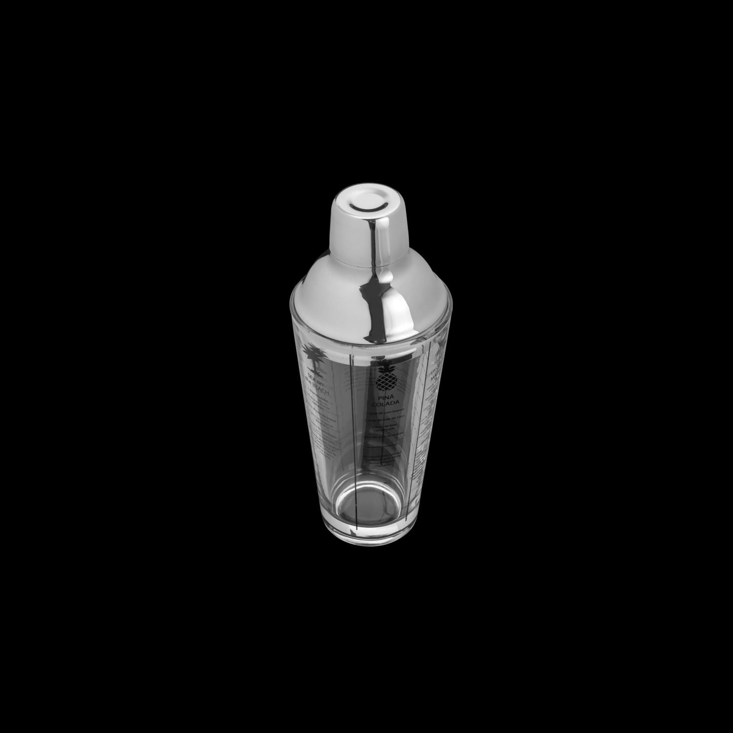 Coqueteleira de Vidro e Inox Coimbra Transparente com Tampa Cromada 420 ml - Ela Decora