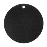 Descanso de Panela Redondo em Silicone Preto 18cm - Ela Decora