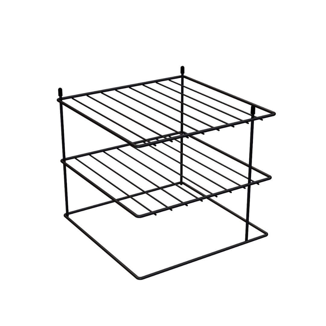 Suporte Organizador De Pratos Quadrado Preto - 26 cm