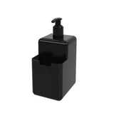 Dispenser de Detergente Single com Porta Esponja Bucha Preto - 500ml - Ela Decora
