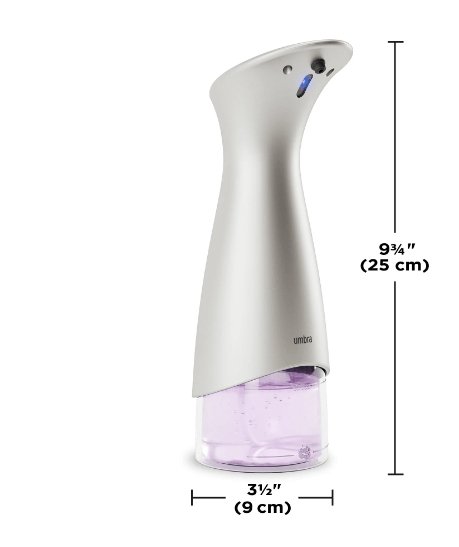 Dispenser Porta Detergente Automático com Sensor Espuma Otto Nickel 280ml - Ela Decora