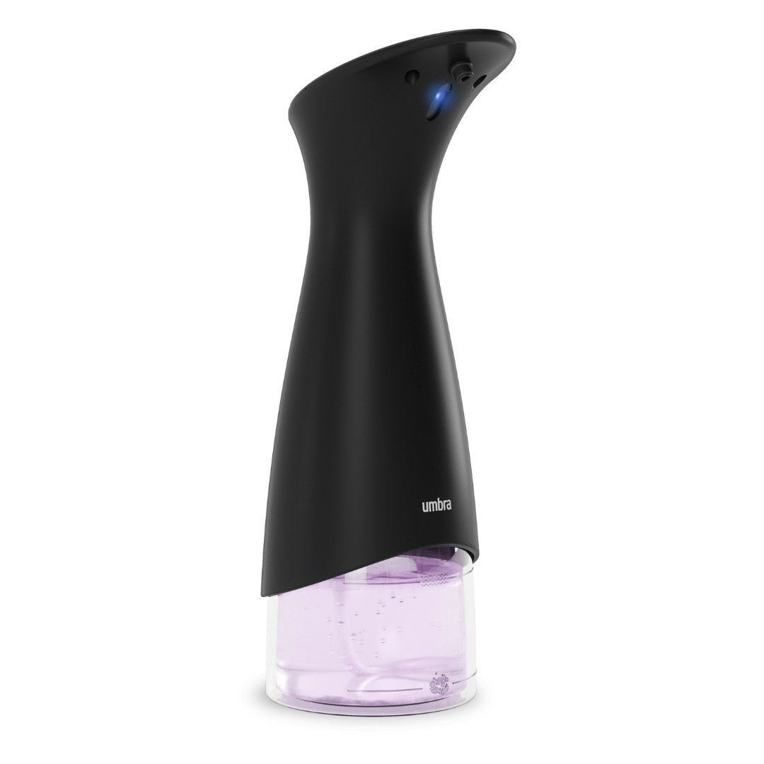 Dispenser Porta Detergente Automático com Sensor Espuma Otto Preto 280ml - Ela Decora