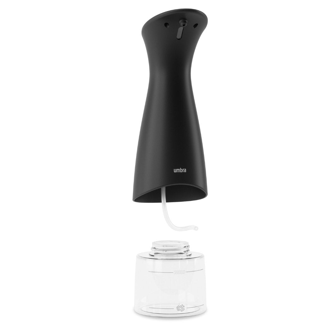 Dispenser Porta Detergente Automático com Sensor Espuma Otto Preto 280ml - Ela Decora