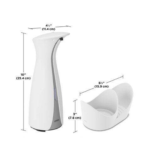 Dispenser Porta Detergente Automático com Sensor Otto com Suporte Esponja Branco 250ml - Ela Decora
