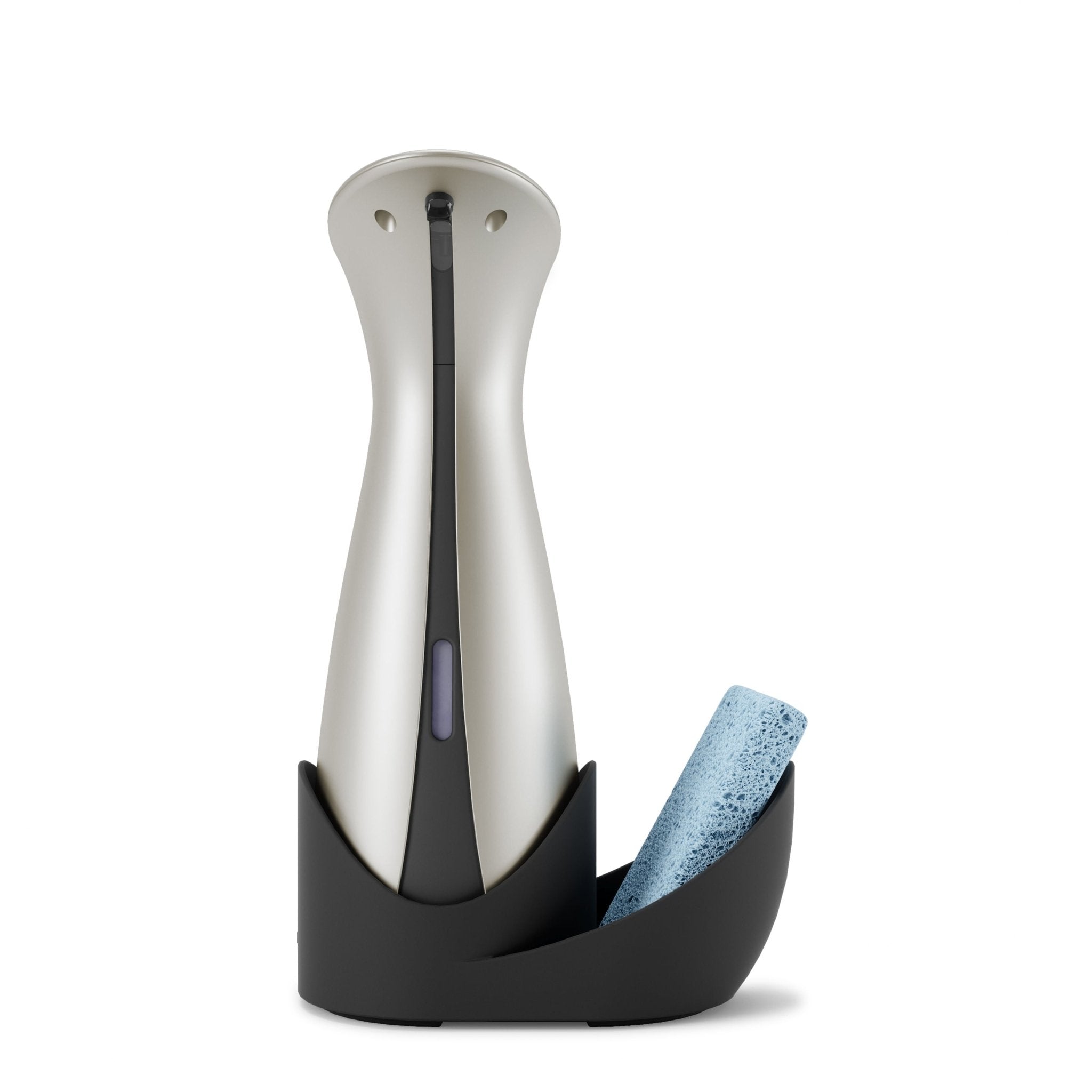 Dispenser Porta Detergente Automático com Sensor Otto com Suporte Esponja Niquel 250ml - Ela Decora