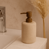 Dispenser Porta Sabonete Liquido em Poliresina Areia 19,5cm