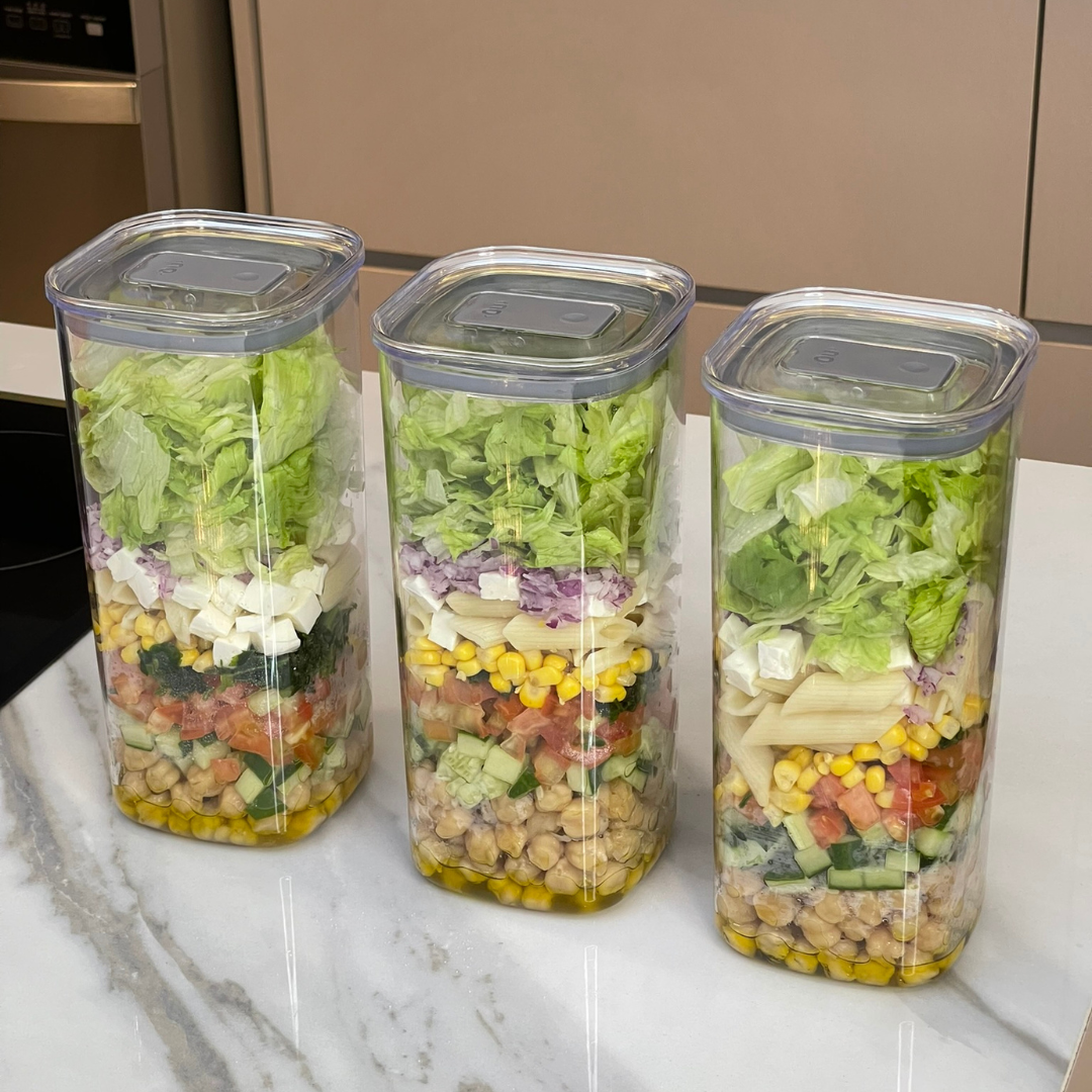 Pote Hermético Quadrado Duo Lock 1,5L