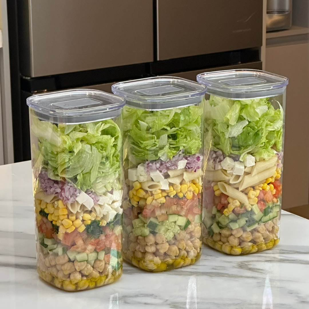 Pote Hermético Quadrado Duo Lock 1,5L