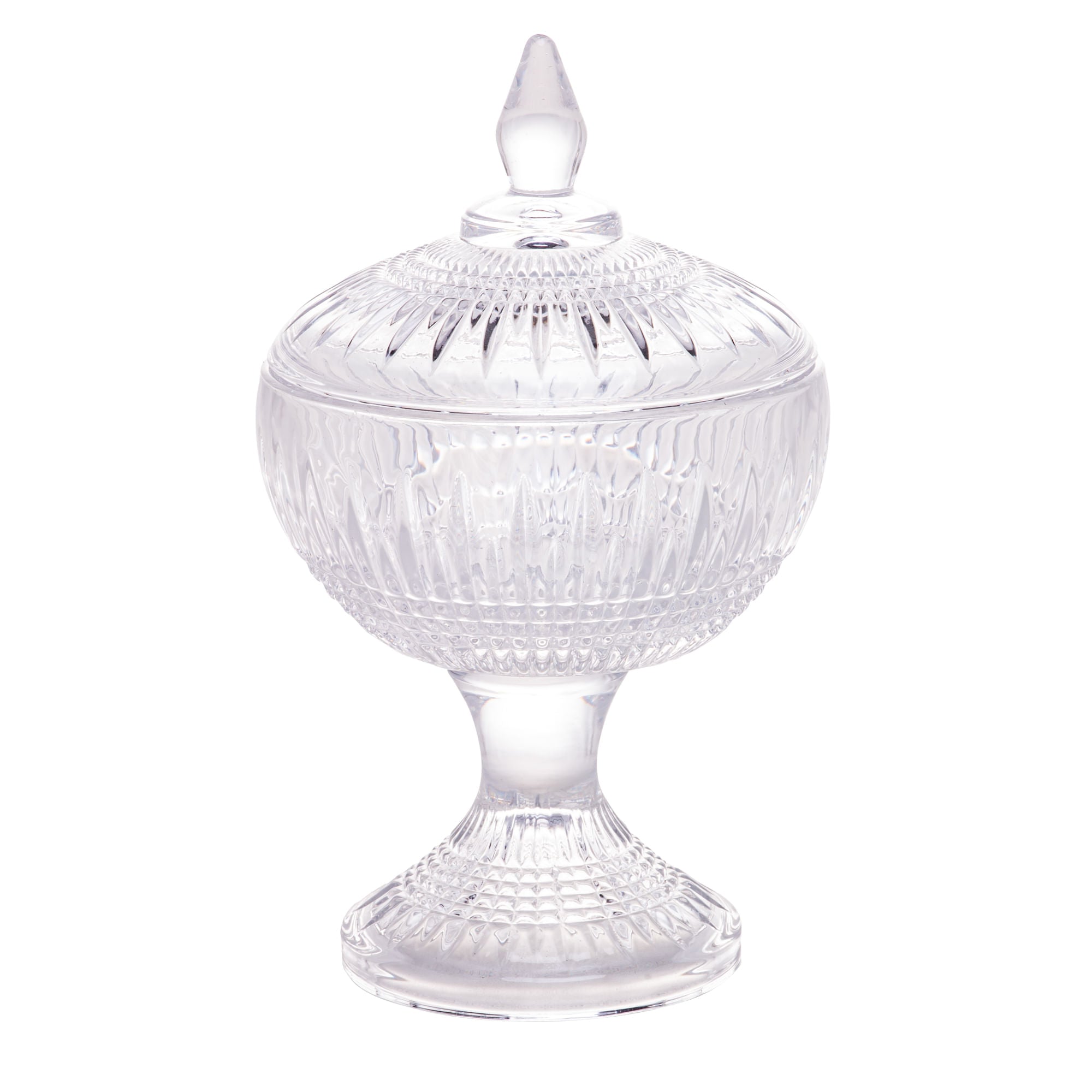 Potiche Bomboniere em Cristal de Chumbo com Pé 18cm Queen