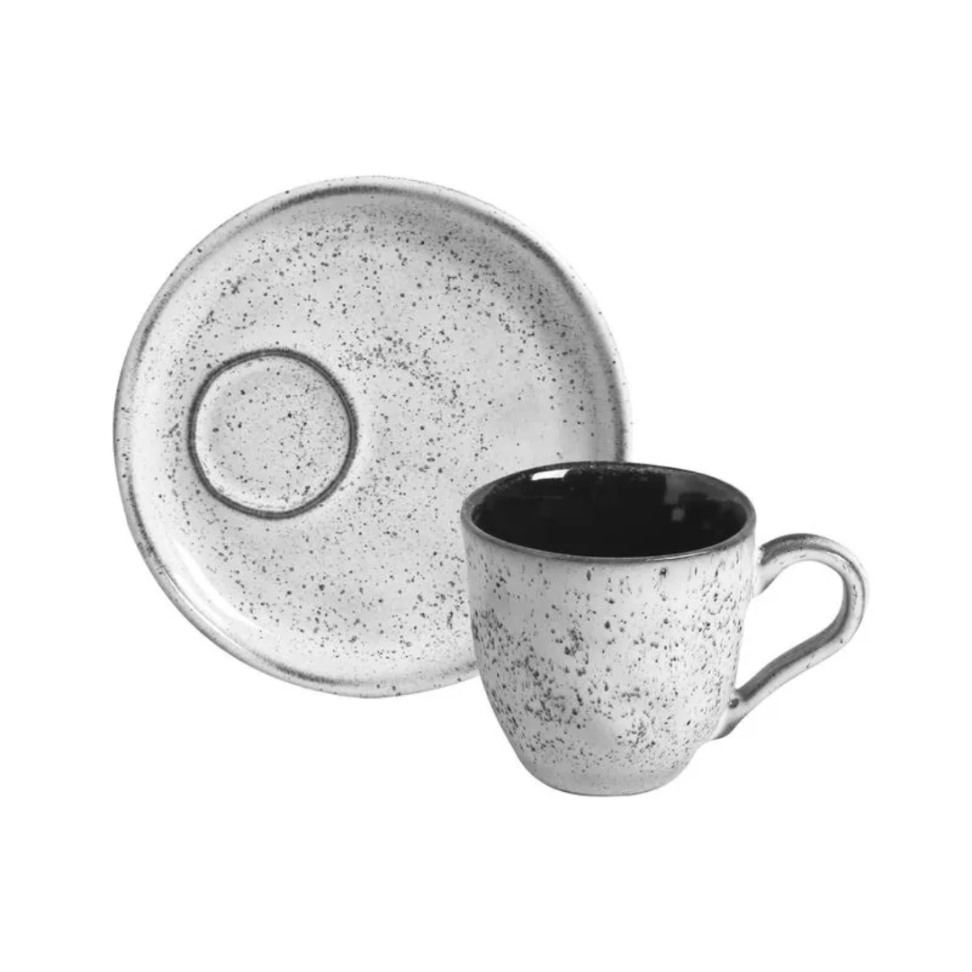 Jogo 6 Xícaras de Café com Pires Bio Echo Descentralizado 70ml