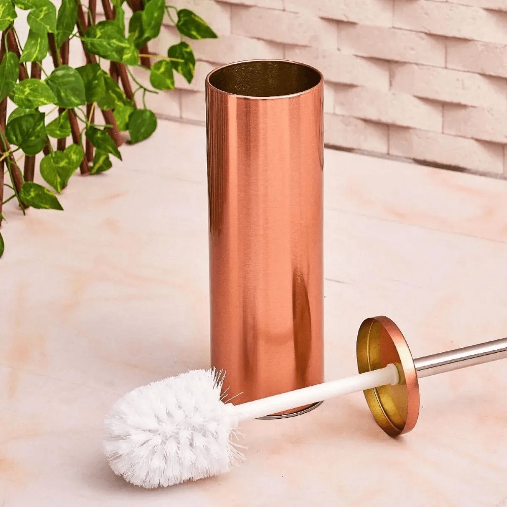Escova Sanitária Metálica Rose Gold - 27cm - Ela Decora