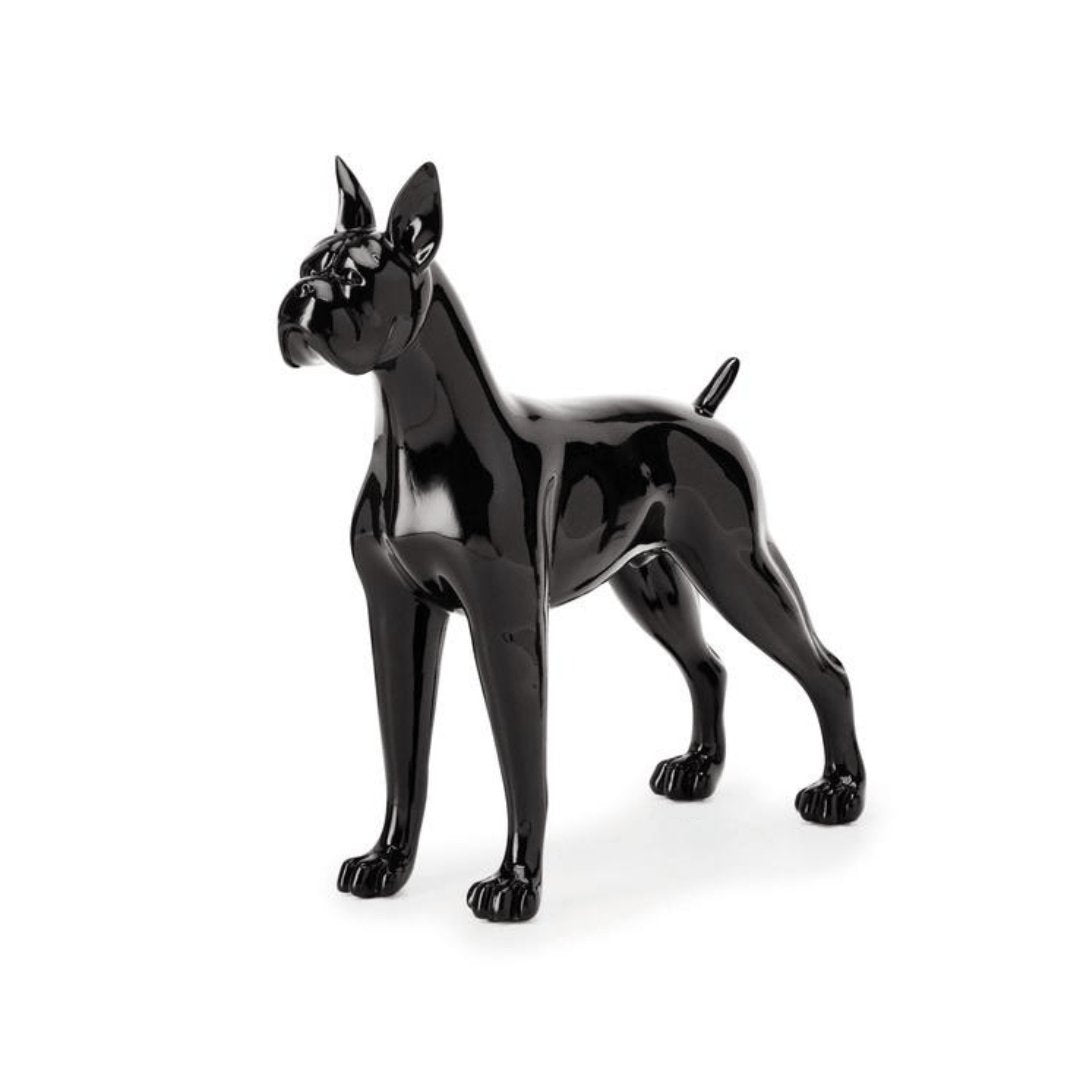Escultura Cachorro em Poliresina Preto 28cm - Ela Decora