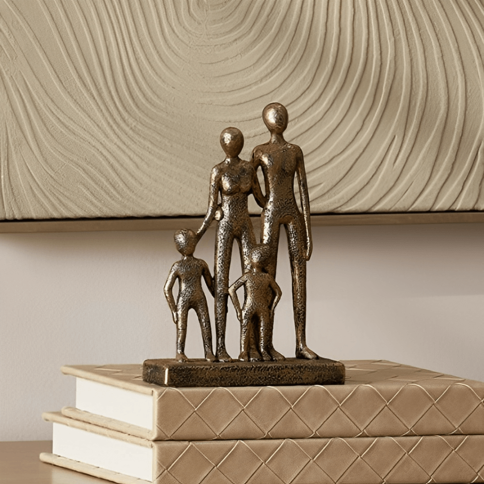 Escultura Familia em Polirresina 22cm - Ela Decora