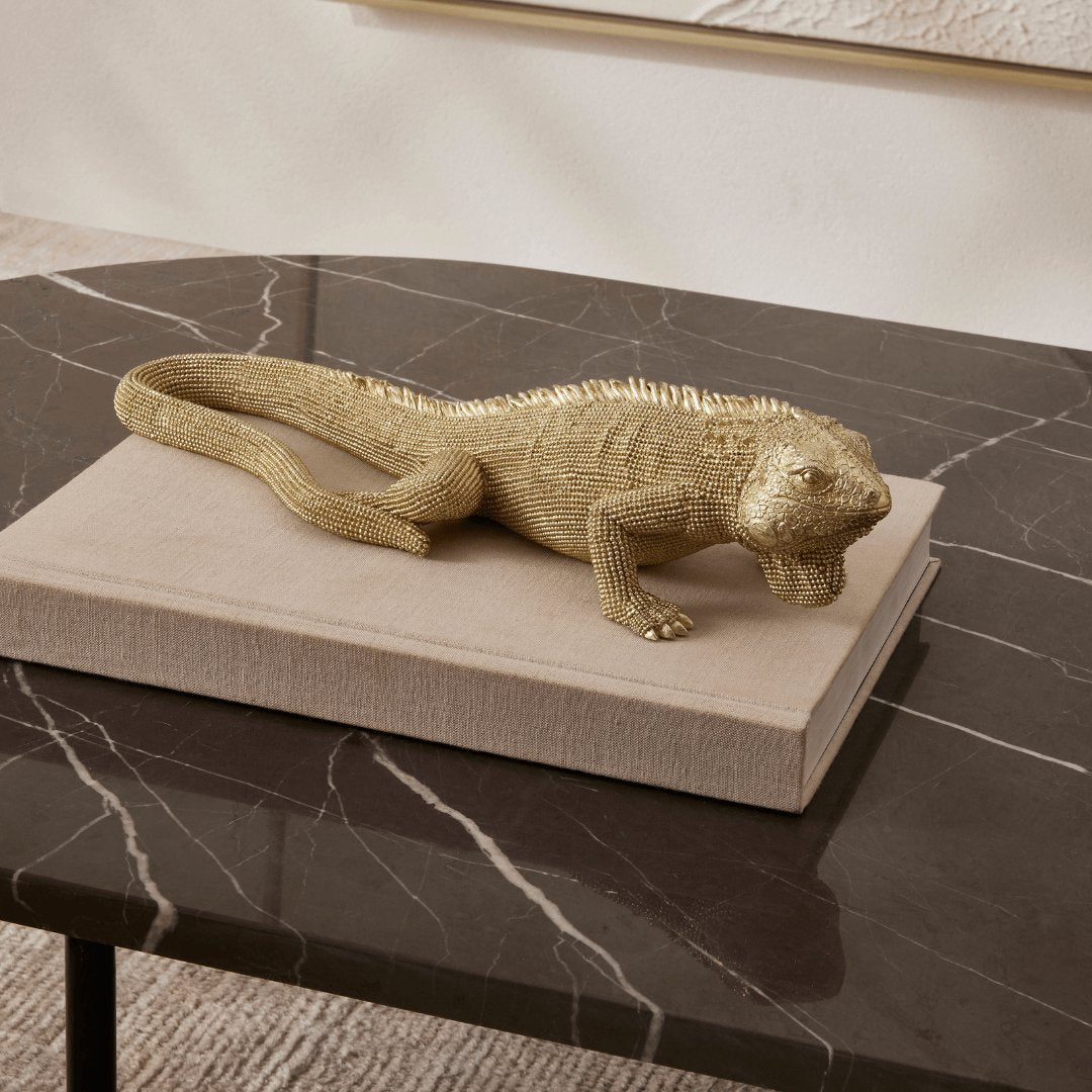 Escultura Iguana em Poliresina 32cm - Ela Decora