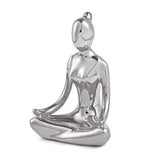 Escultura Mulher Yoga em Porcelana Cromado - Ela Decora