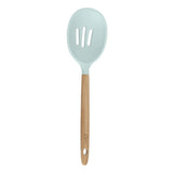 Escumadeira de Silicone com Cabo de Madeira Water Blue - 32,5 cm - Ela Decora