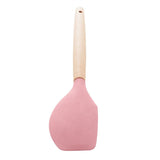 Espátula de Silicone com Cabo de Bambu Charmy Rosa 31,5cm - Ela Decora