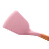Espátula de Silicone com Cabo de Bambu Charmy Rosa 32cm - Ela Decora