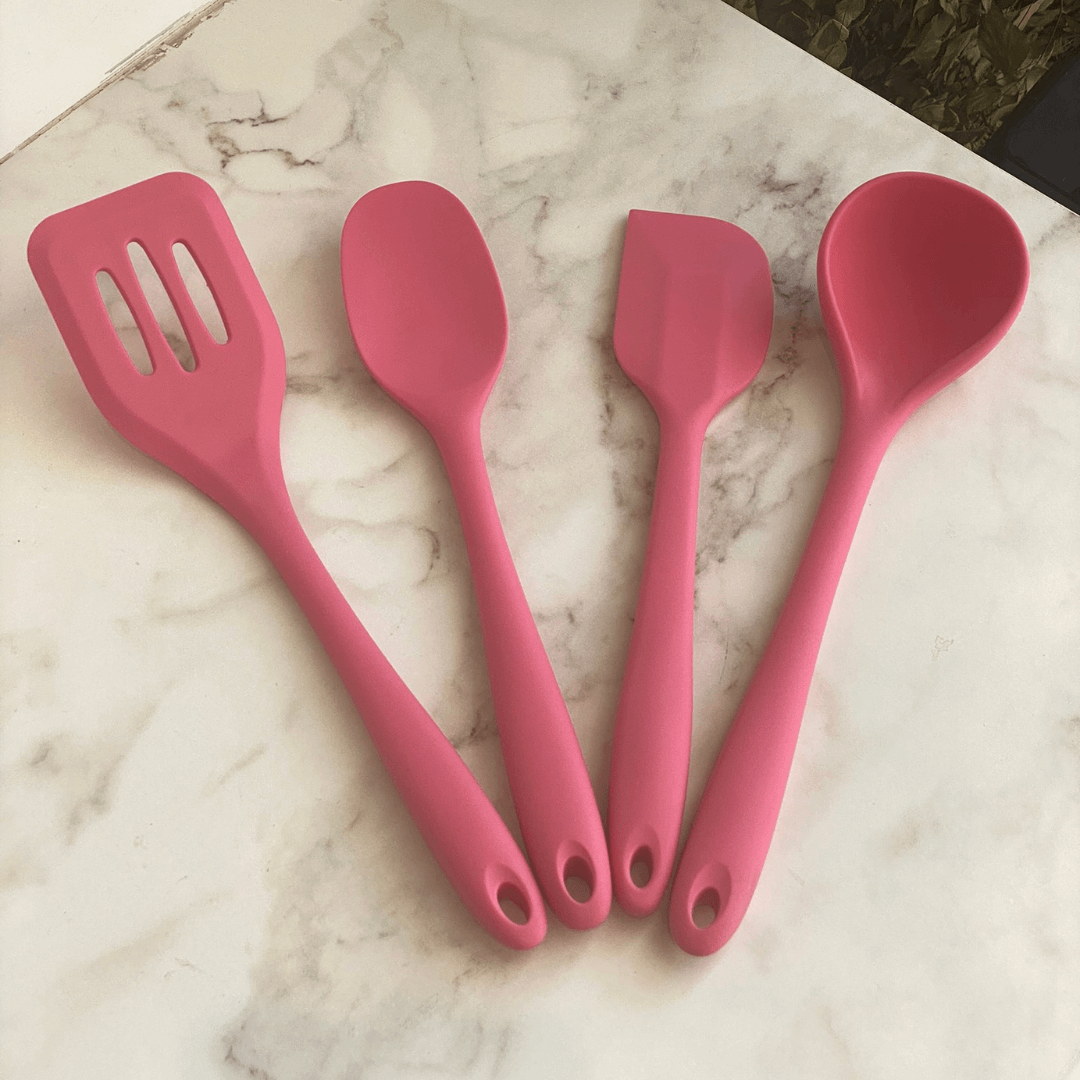 Espátula de Silicone Duplo Redonda Rosa - Ela Decora