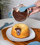 Espátula de Silicone Duplo Reta Pão Duro Azul - Ela Decora