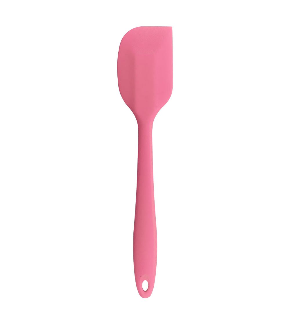 Espátula de Silicone Duplo Reta Pão Duro Rosa - Ela Decora