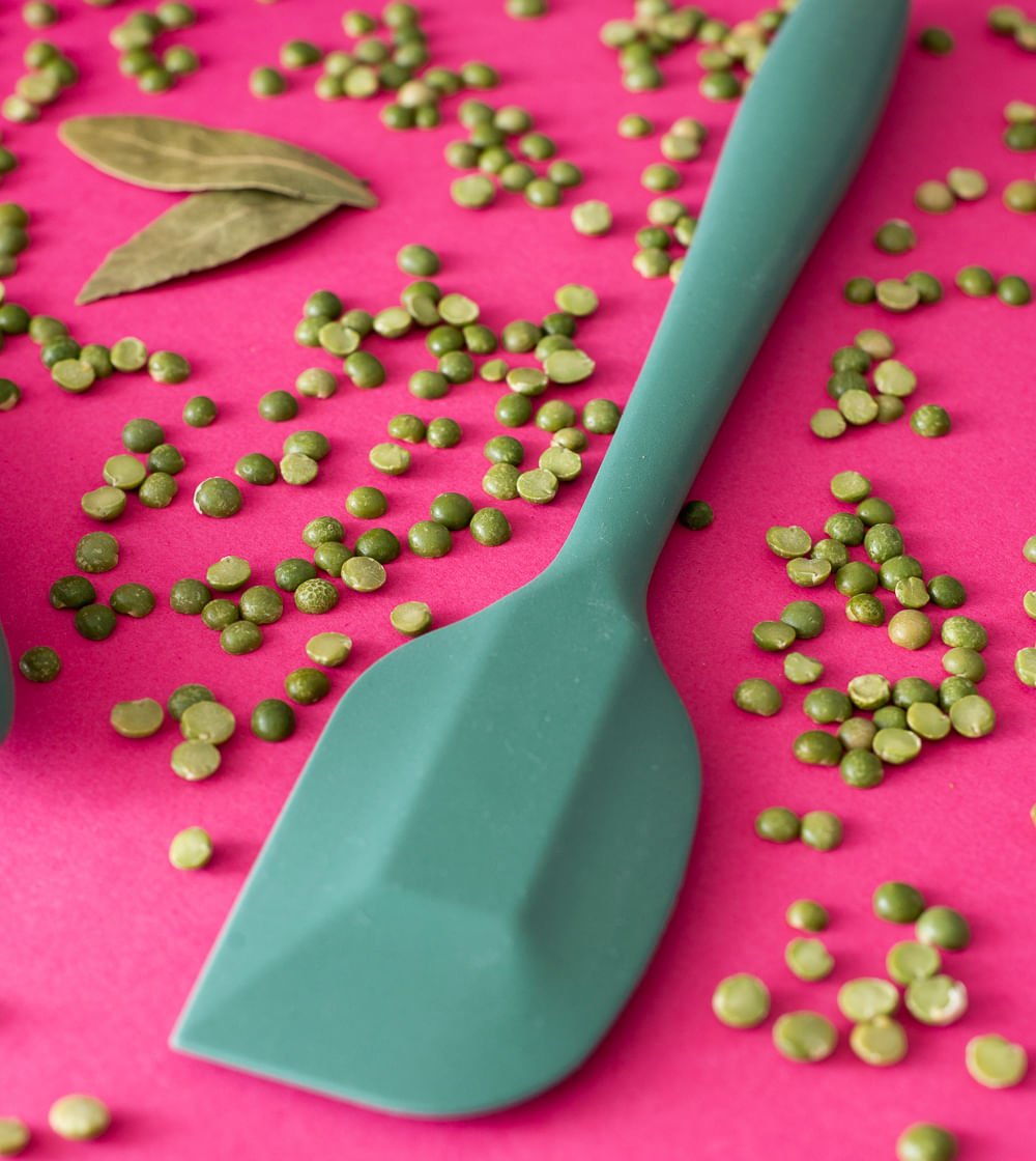 Espátula de Silicone Duplo Reta Pão Duro Verde - Ela Decora