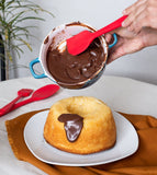 Espatula de Silicone Duplo Reta Pão Duro Vermelho - Ela Decora