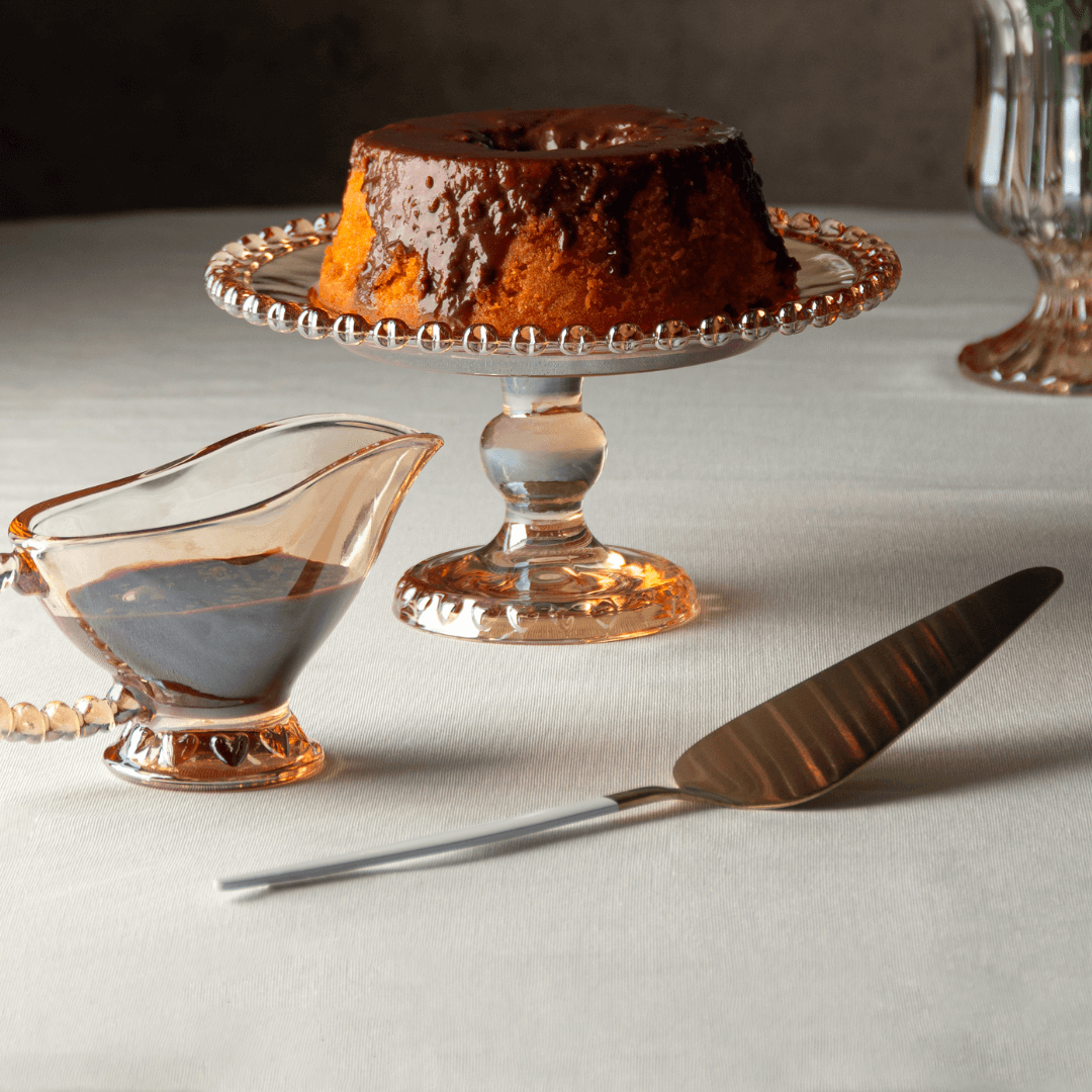 Espatula para Bolo Aço Inox Opera Champanhe e Branca 20,5cm - Ela Decora