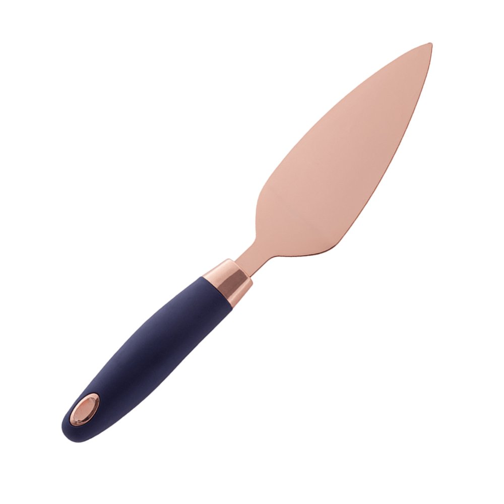 Espátula Para Bolo Rose Gold Com Cabo Azul Marinho 24 cm - Ela Decora