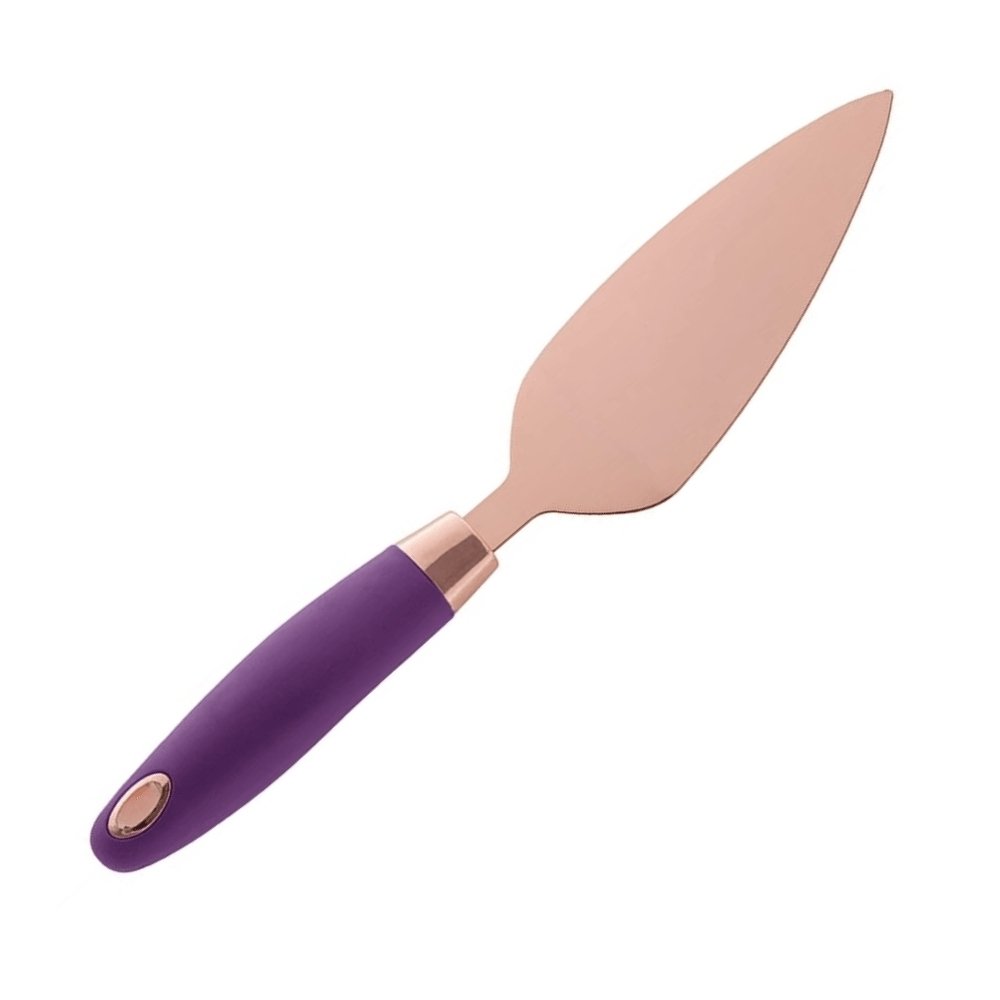 Espátula Para Bolo Rose Gold Com Cabo Roxo 24 cm - Ela Decora