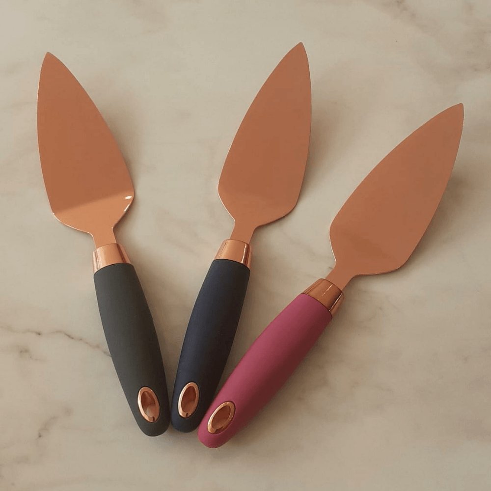 Espátula Para Bolo Rose Gold Com Cabo Roxo 24 cm - Ela Decora