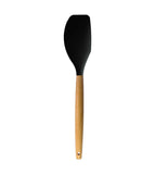 Espátula Reta de Silicone com Cabo de Madeira Preta - Ela Decora