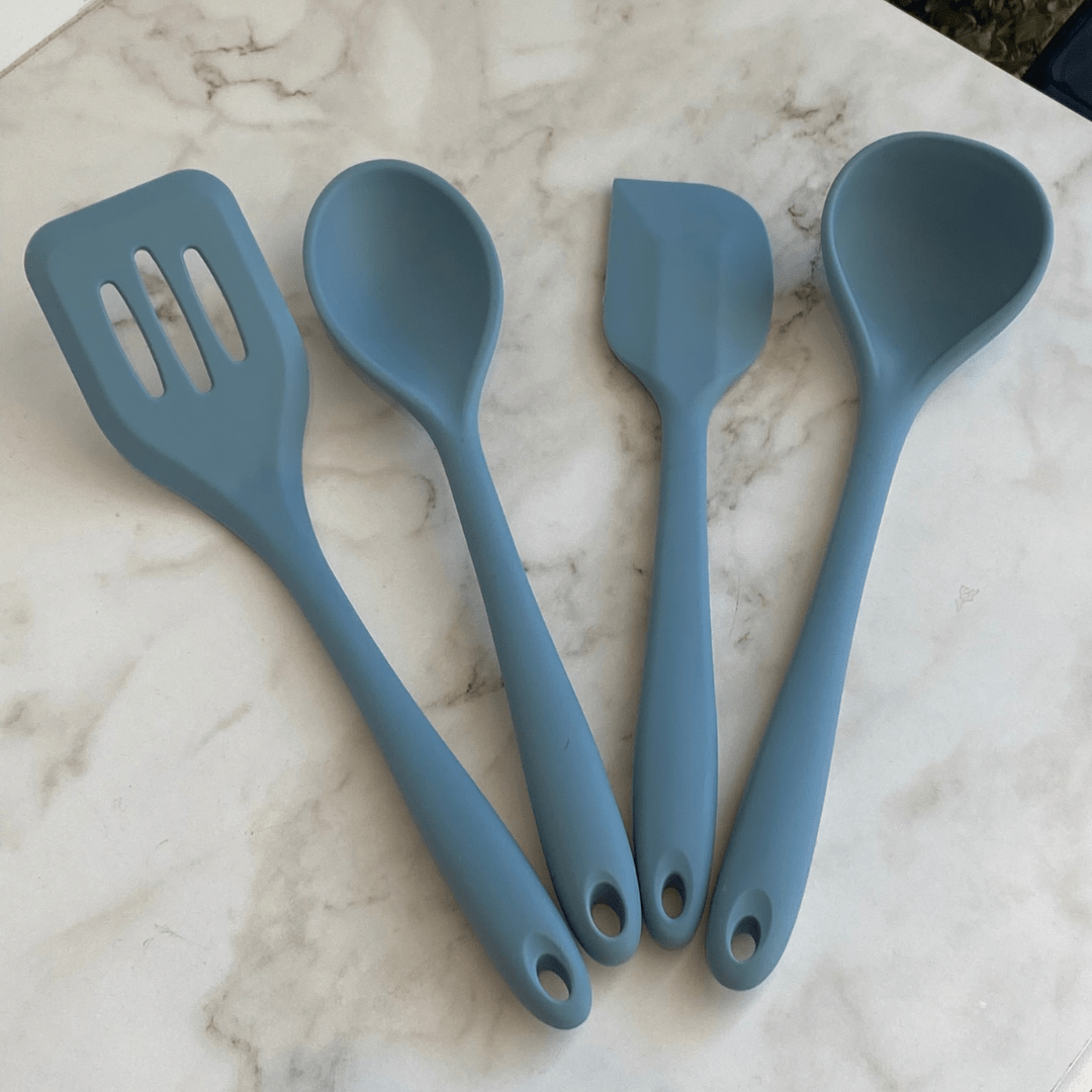 Espátula Vazada de Silicone Duplo Azul - Ela Decora