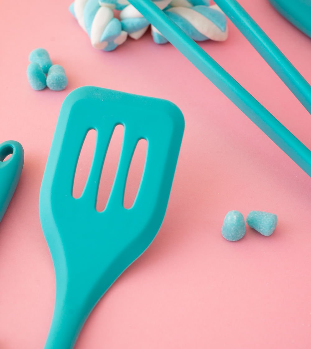 Espátula Vazada de Silicone Duplo Verde - Ela Decora
