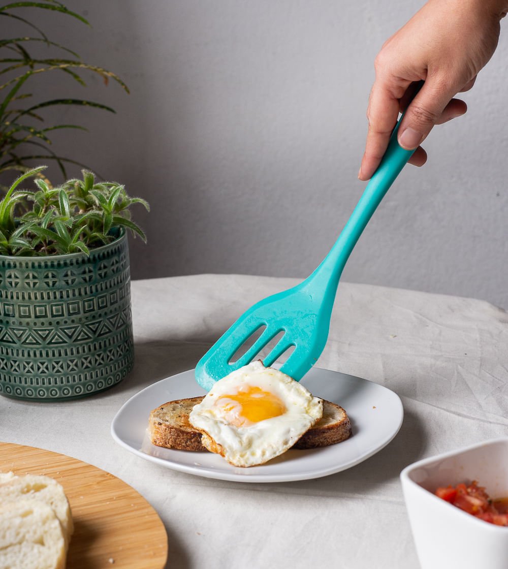 Espátula Vazada de Silicone Duplo Verde - Ela Decora