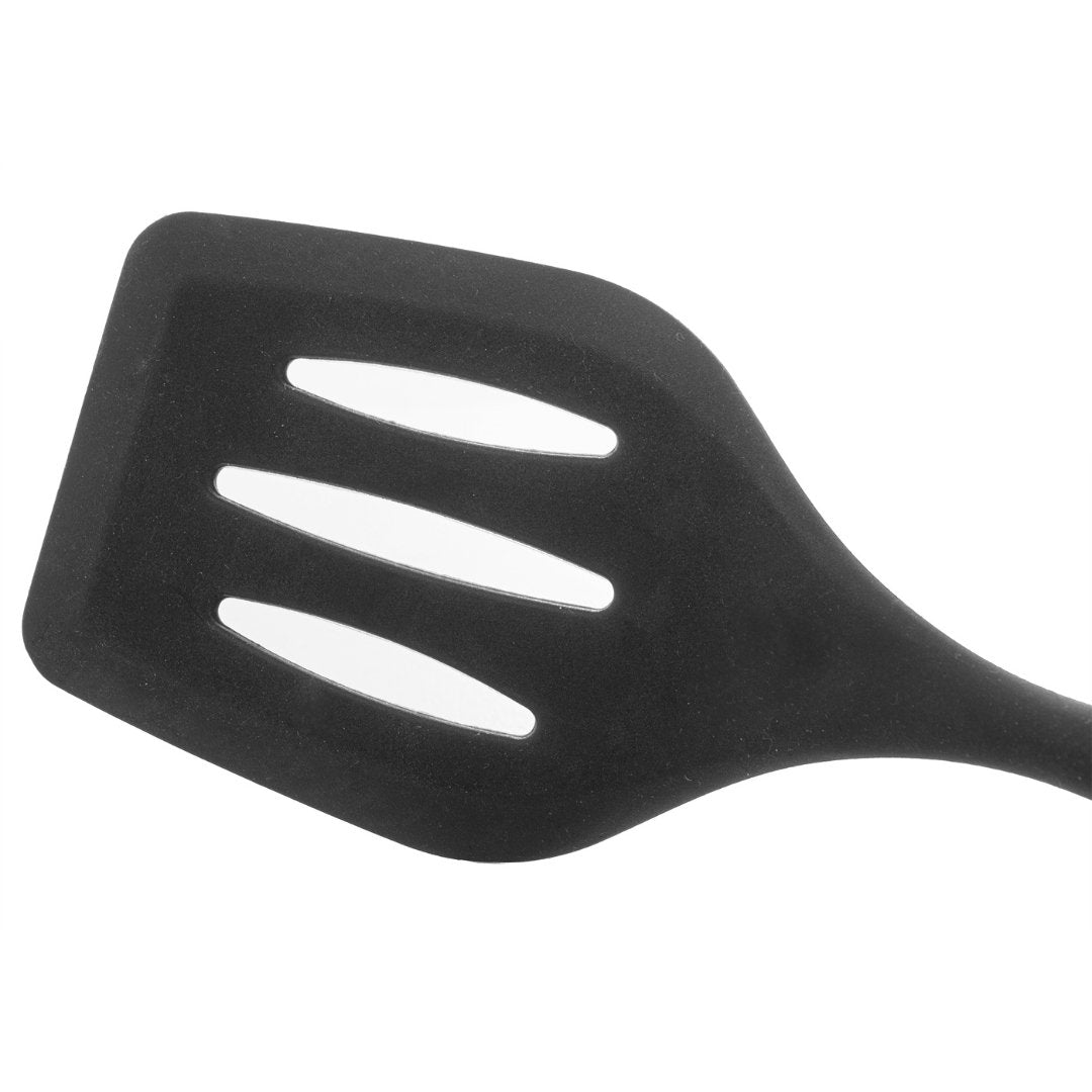 Espátula Vazada de Silicone Preta 29cm - Ela Decora