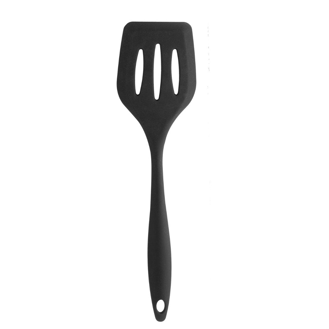 Espátula Vazada de Silicone Preta 29cm - Ela Decora