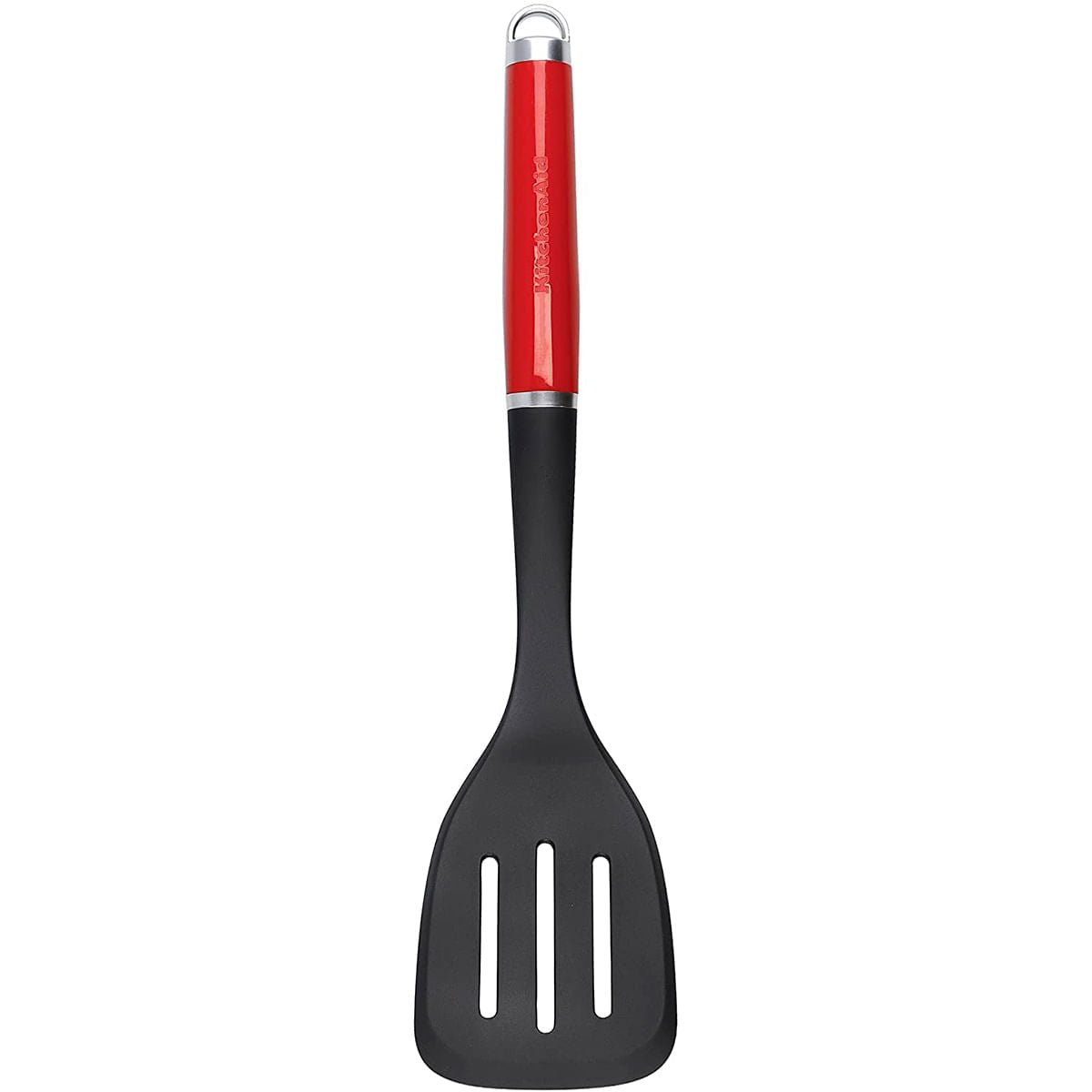 Espátula Vazada Nylon Vermelho e Preto KitchenAid - Ela Decora