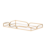 Bandeja em Metal Espelhada Dourada G 35cm