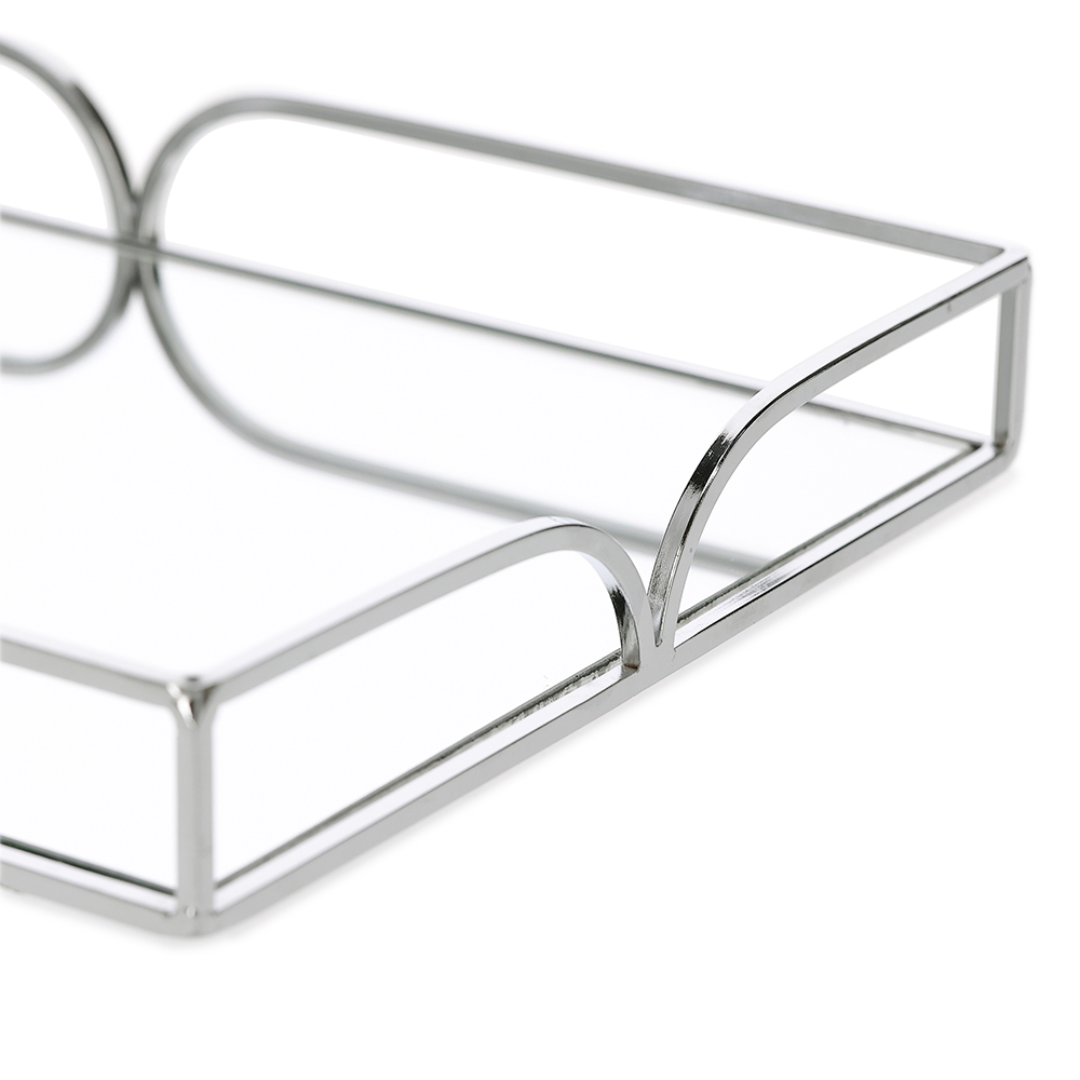 Bandeja em Metal Espelhada Cromada G 35cm