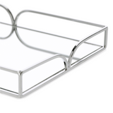 Bandeja em Metal Espelhada Cromada G 35cm